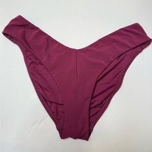 Robin Piccone Deep Purple Burgundy V Waist Swim Bottoms NEW Size Large